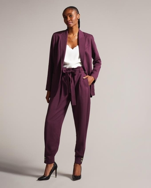 Blazer Ted Baker Relaxed Fit With Patch Pockets Violette Foncé Femme | HGU-57413435